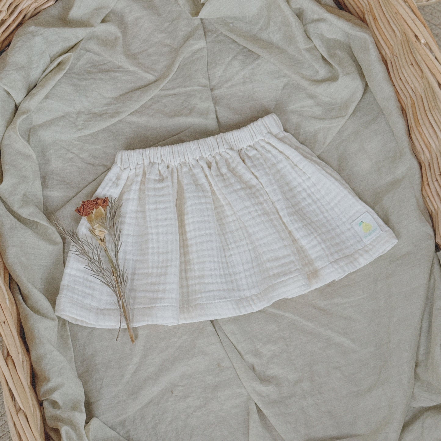 12M–6Y Cotton Gauze Skirt – Soft, Gathered, and Easy to Twirl