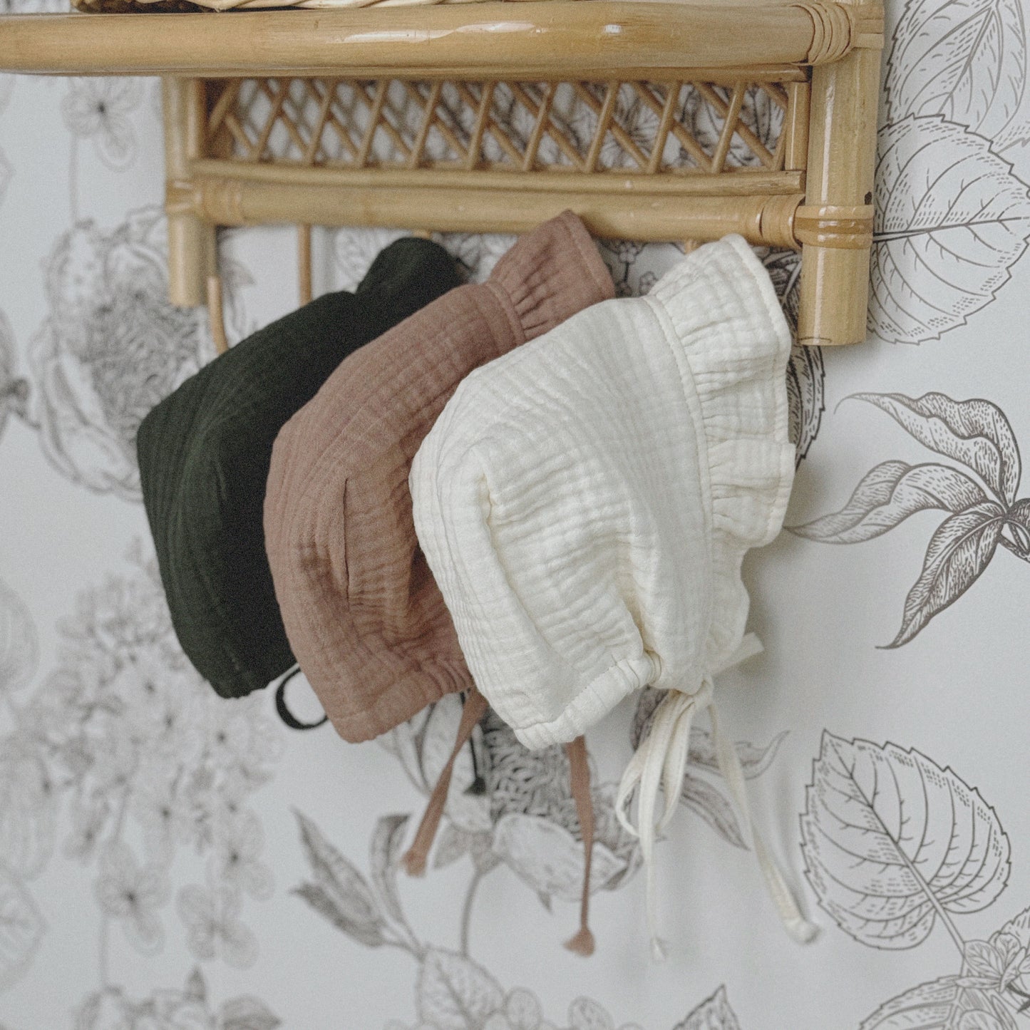0-3Y Baby Bonnet with Organic Cotton Lining | Triple-Layer Cotton Gauze | 10+ Colors