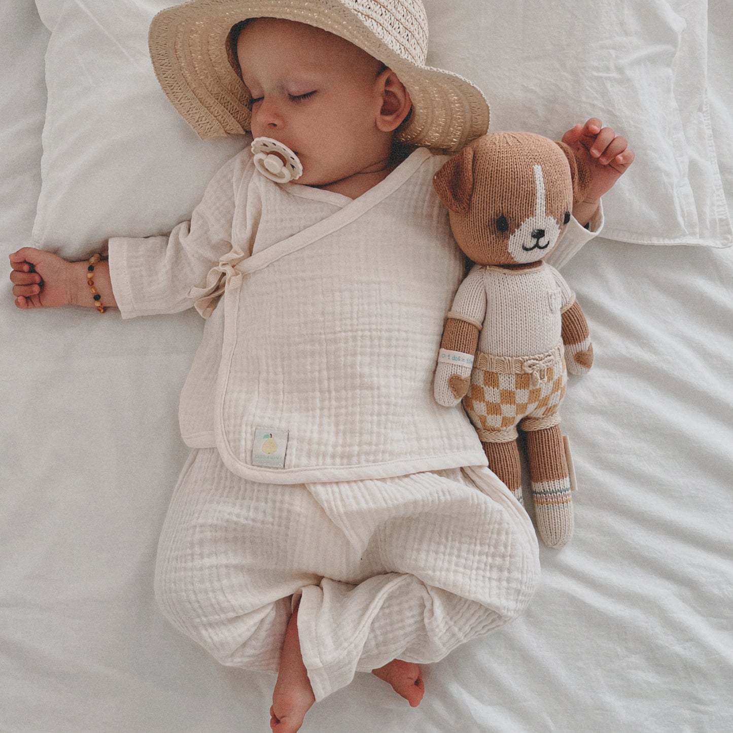 3M-3Y Baby Cotton Gauze Kimono Set | Soft Tie-Front Outfit