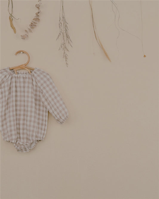 3M-3Y Soft Checkered Baby Romper | Cozy and Practical with Playful Details