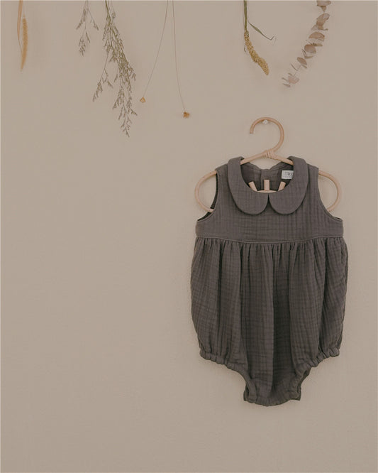 3M-3Y Cotton Gauze Baby Romper with Baby Doll Collar | Lightweight and Breezy for Summer