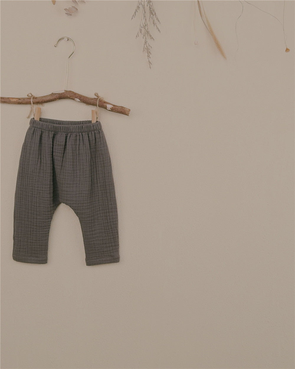 3M–3Y Cotton Gauze Baby Pants – Loose Fit, Soft & Breathable & Handmade