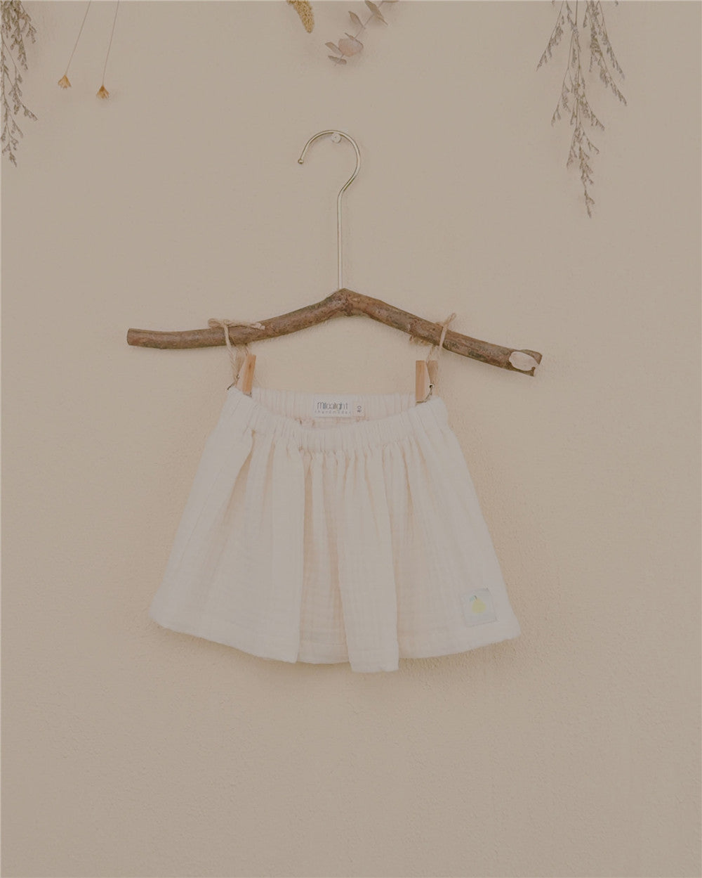 12M–6Y Cotton Gauze Skirt – Soft, Gathered, and Easy to Twirl