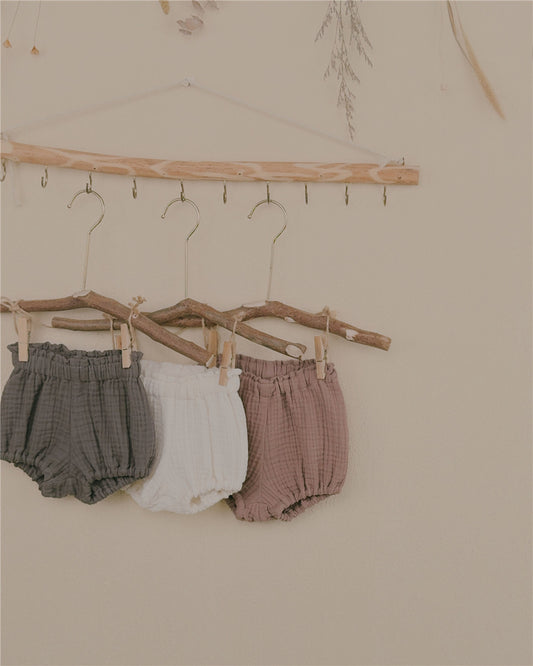 6M–6Y Ruffle Waist Cotton Gauze Bloomers | Soft Baby Girl Shorts