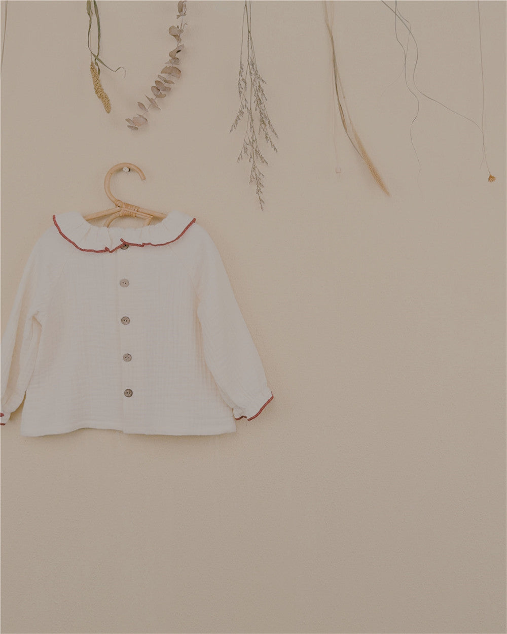 12M-6Y Girls Ruffle Collar Long-Sleeve Blouse | Button-Back Design | 10+ Colors