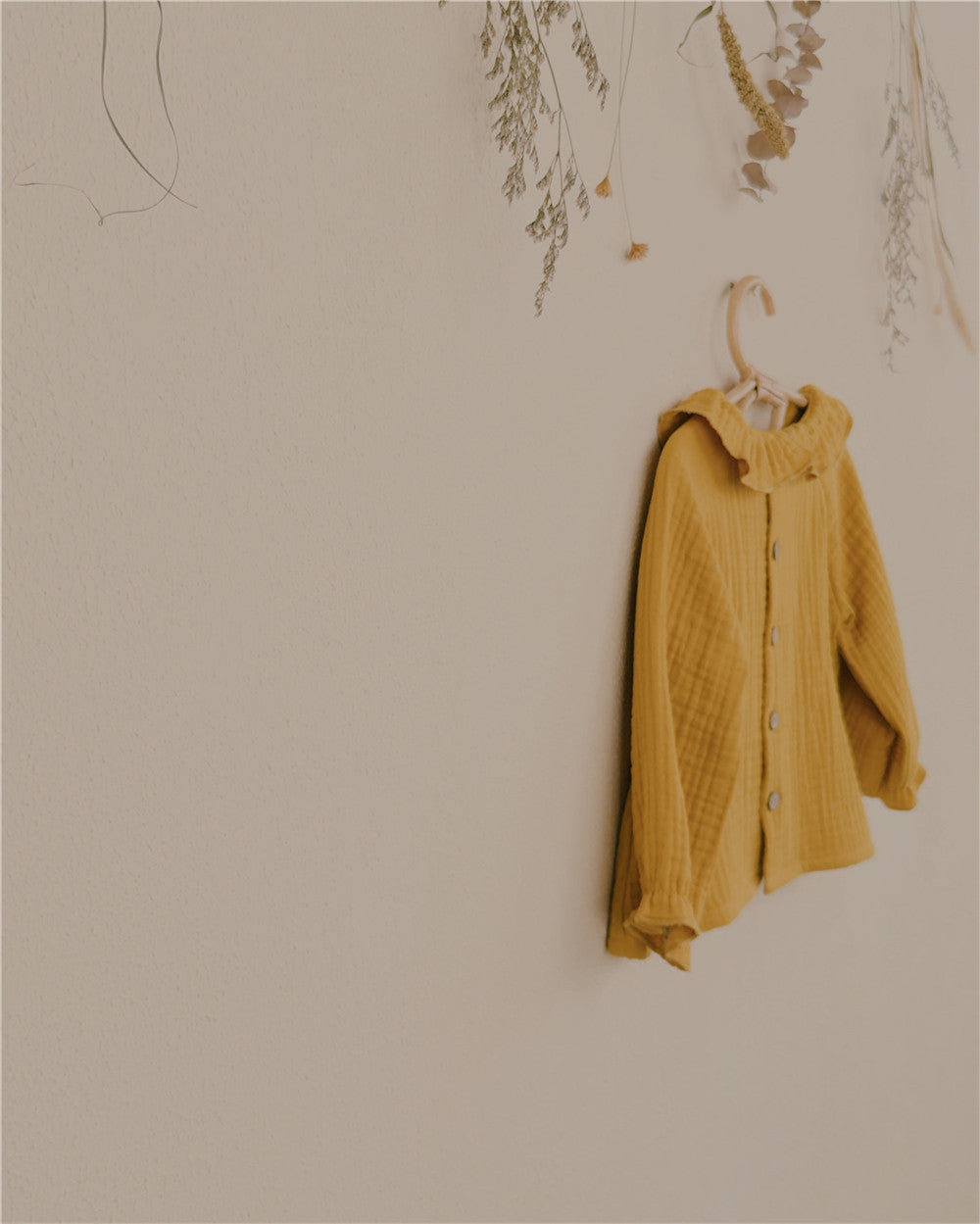 12M-6Y Girls Ruffle Collar Long-Sleeve Blouse | Button-Back Design | 10+ Colors