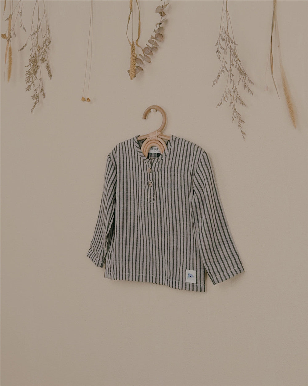 9M-6Y Baby & Toddler Boys Striped Cotton Gauze Henley Top | Lightweight Breathable Long Sleeve Shirt 🌿