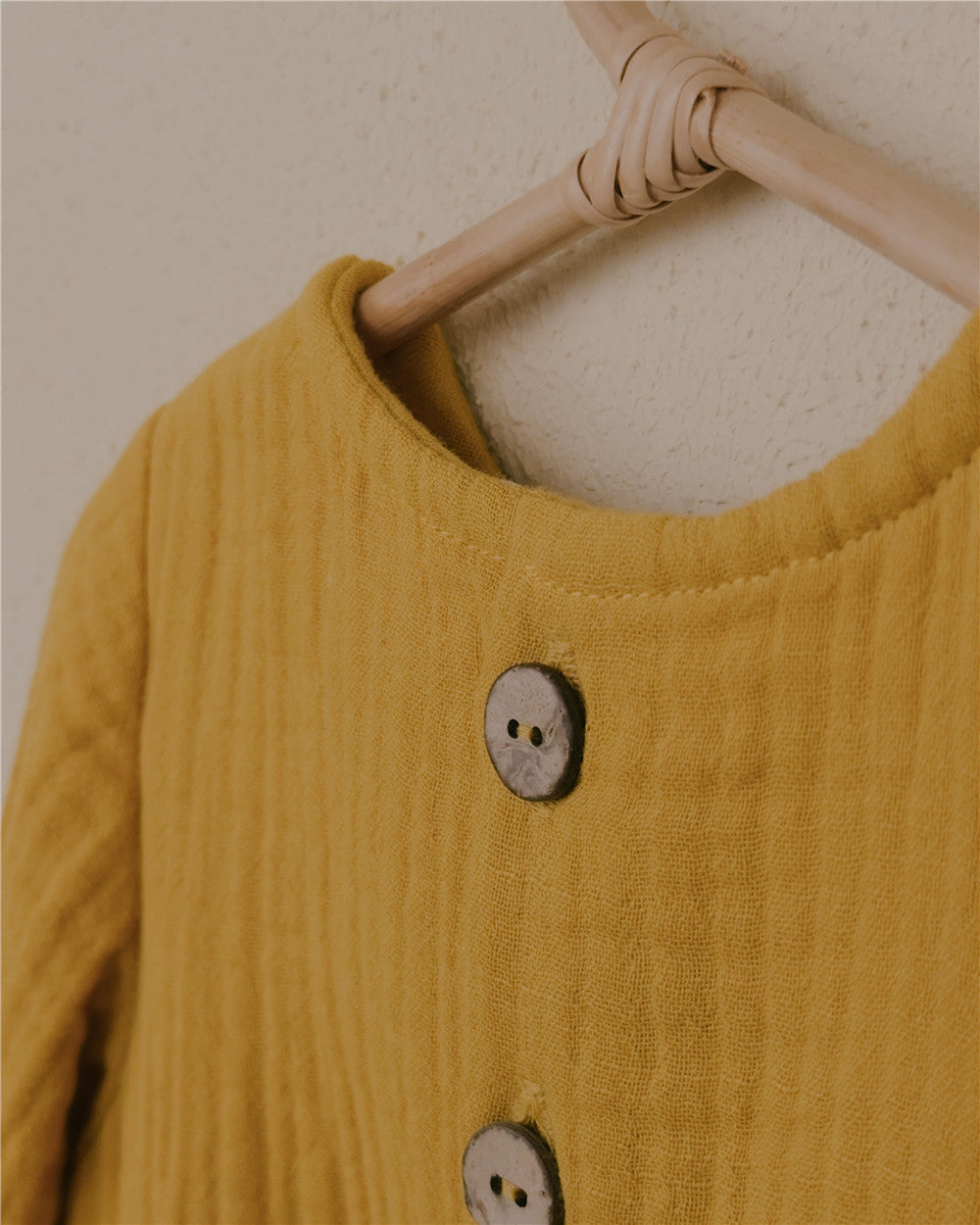 6M–3Y Mustard Yellow Basic Long Sleeve Onesie | Simple, Comfortable, and Easy to Wear