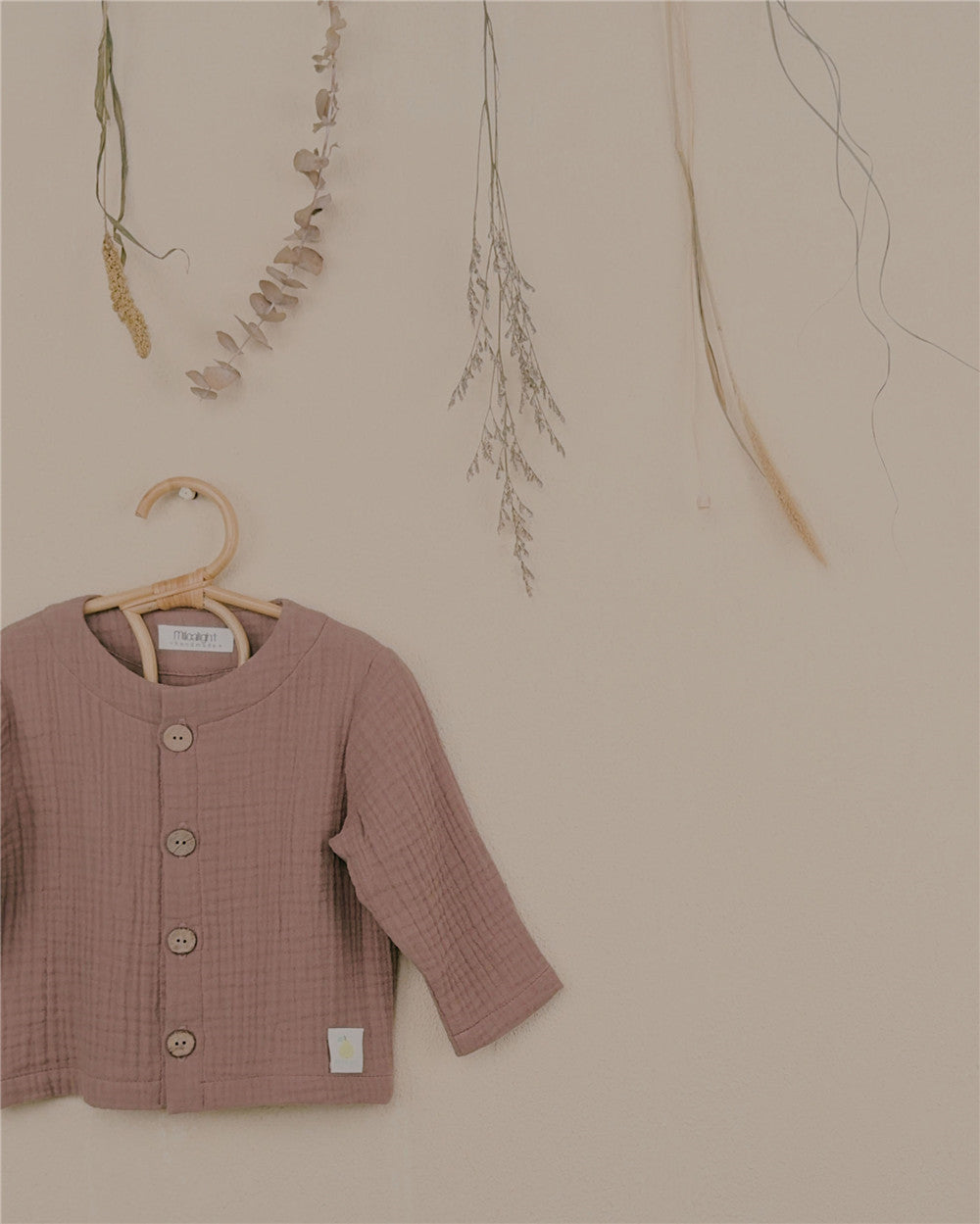 12M-6Y Cotton Gauze Button Jacket | Unisex Top & Outerwear Layer