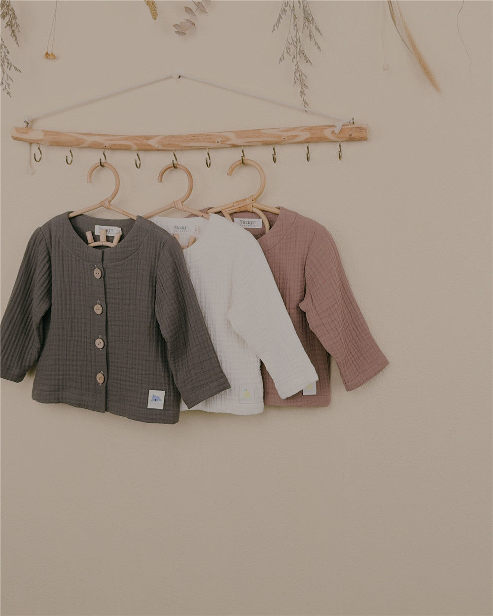 12M-6Y Cotton Gauze Button Jacket | Unisex Top & Outerwear Layer