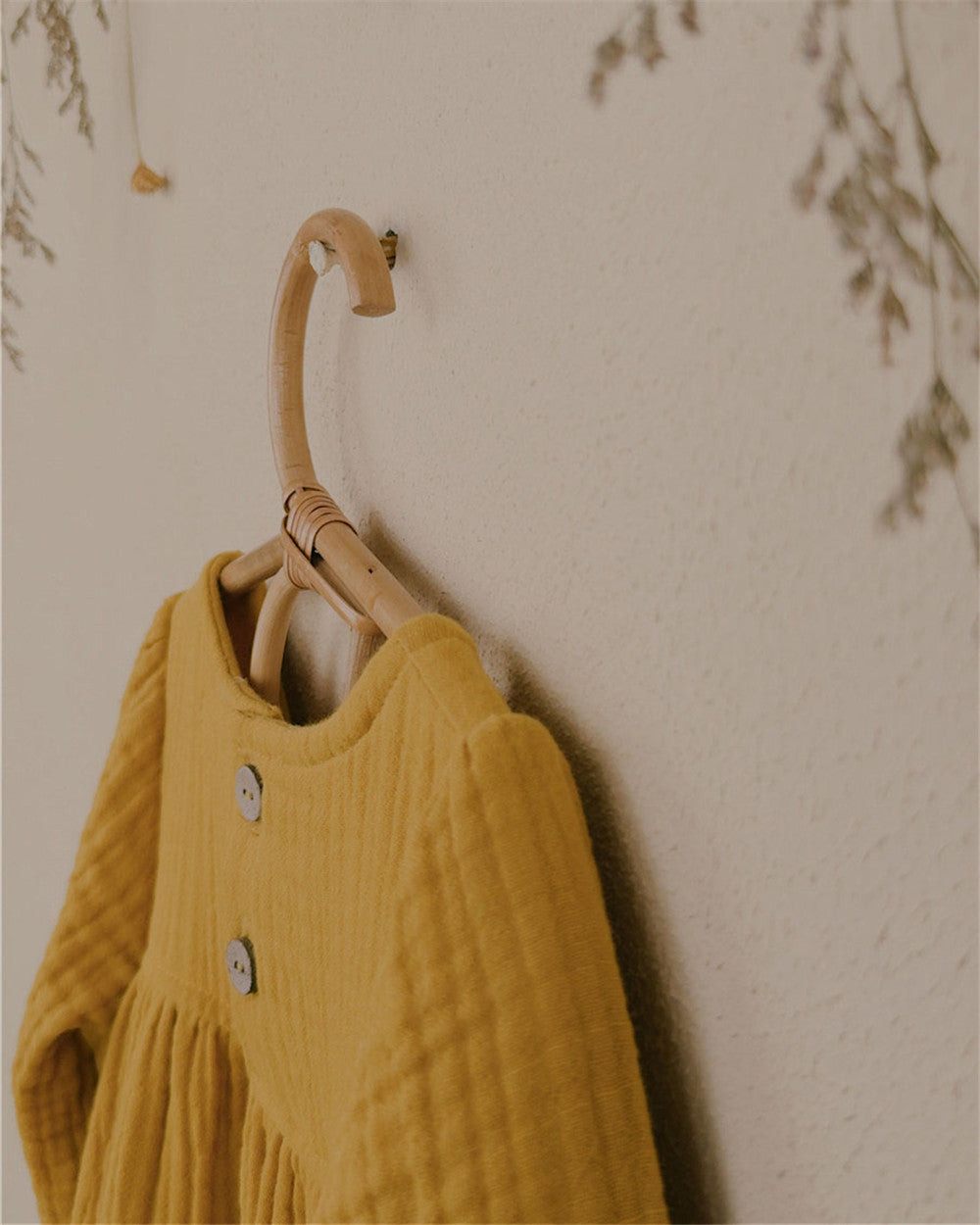 12M-6Y Cotton Gauze Dress | Minimalist Design with Ruffle Hem