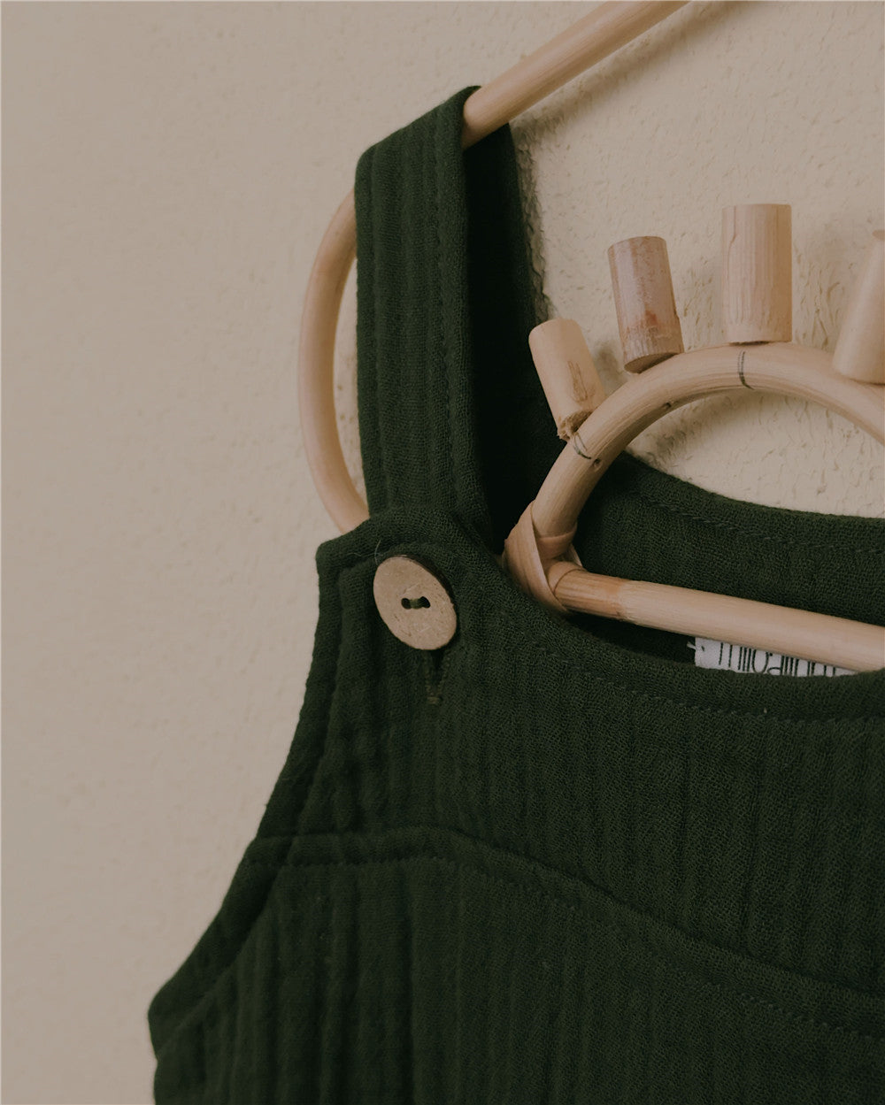 6M–3Y Cotton Gauze Baby Romper | Adjustable Straps & Easy Snap Closure for Diaper Changes