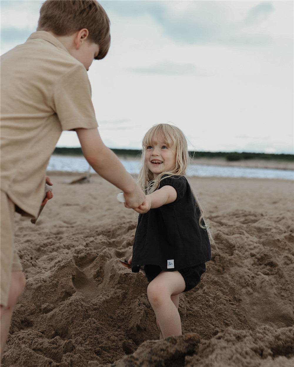 9M–6Y Deep Charcoal Cotton Summer Set | Lightweight Loose-fit Outfit