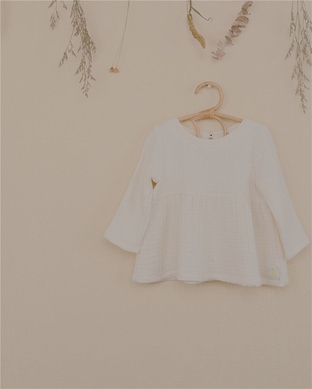 12M-6Y Baby Doll Top with Coconut Buttons | Flowy Cotton Gauze | 10+ Colors