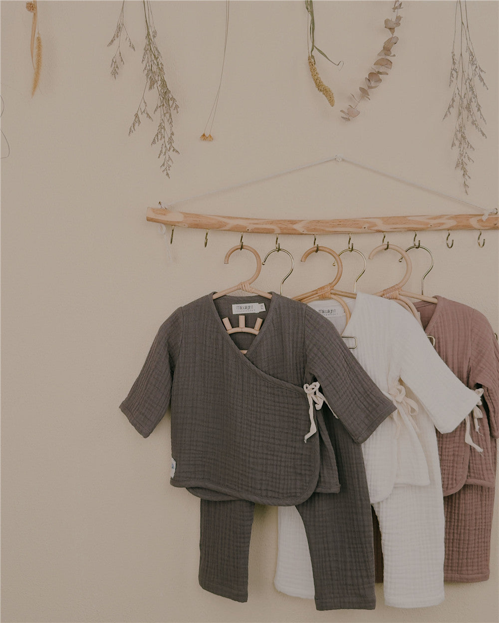 3M-3YCotton Gauze Baby Kimono Set | Soft, Comfortable, and Perfect for Diaper Wear