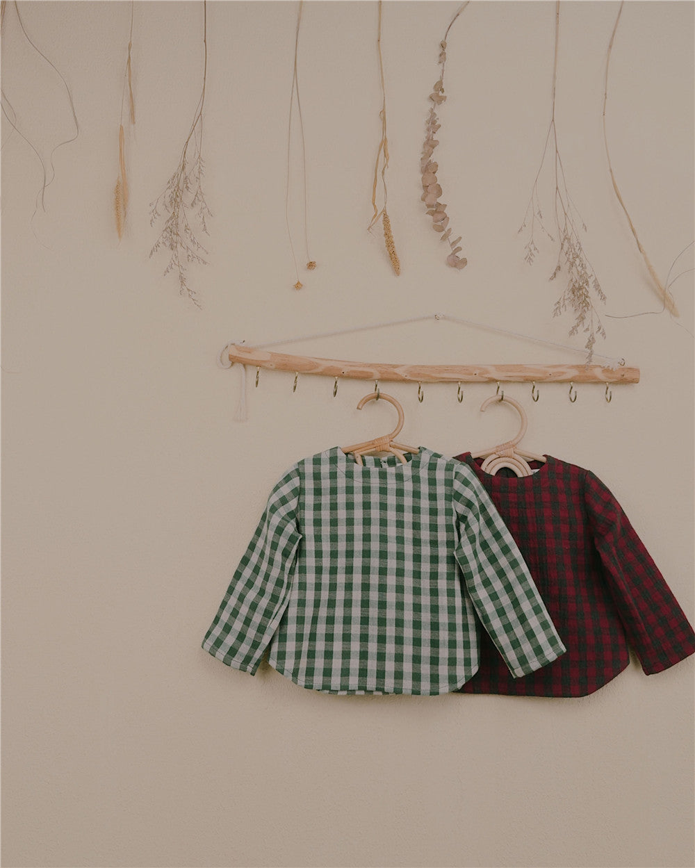 9M–6Y Christmas Collection Gingham Cotton Gauze Top | Classic Curved Hem Baby & Toddler Shirt