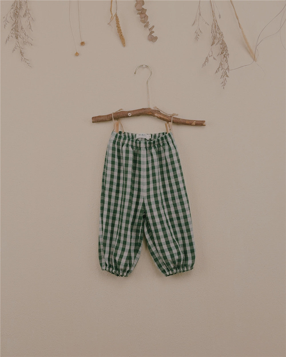 12M–6Y Christmas Collection Gingham Cotton Gauze Pants | Classic Loose-Fit Baby & Toddler Trousers