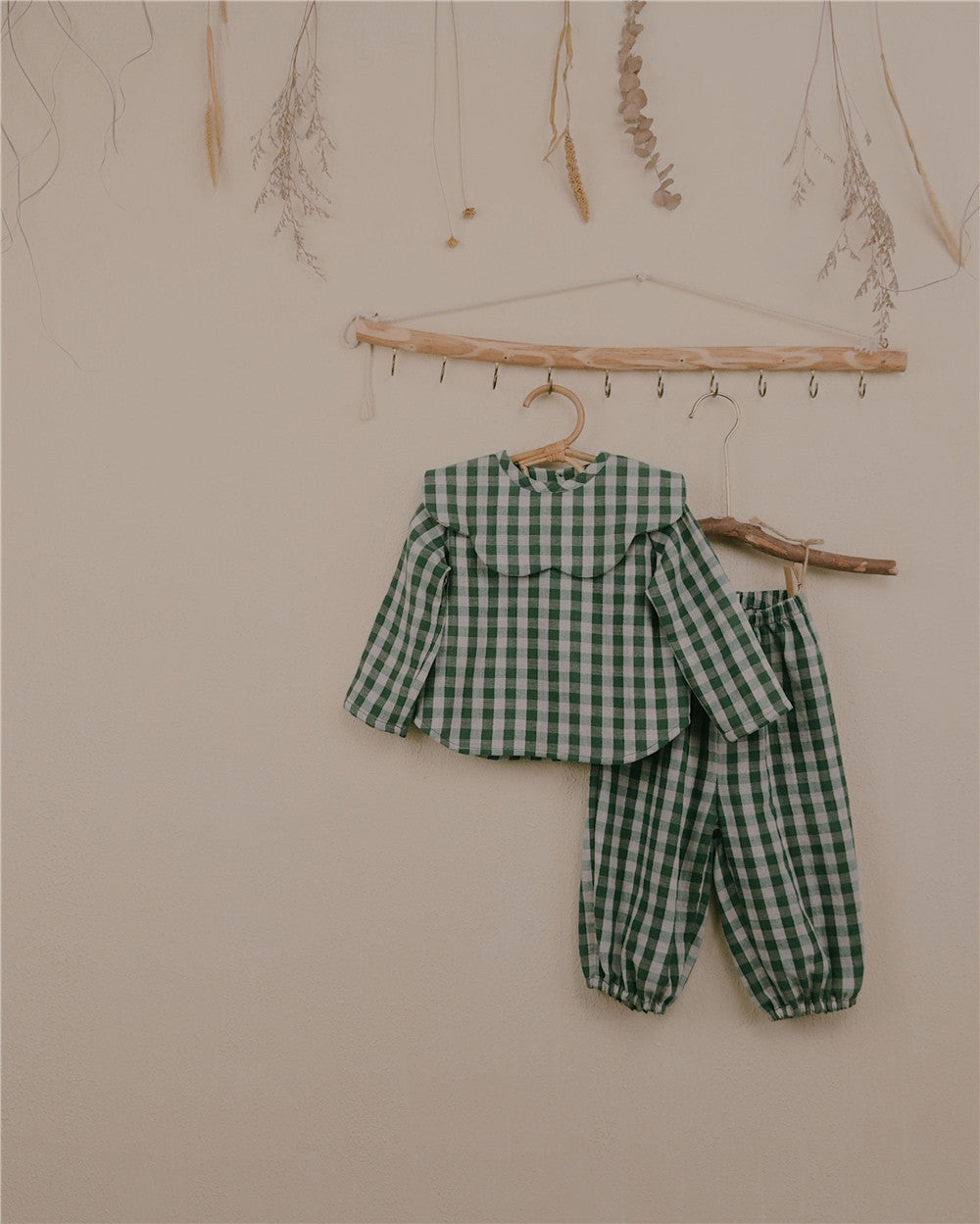 9M–6Y Christmas Collection Gingham Cotton Gauze Top | Classic Curved Hem Baby & Toddler Shirt
