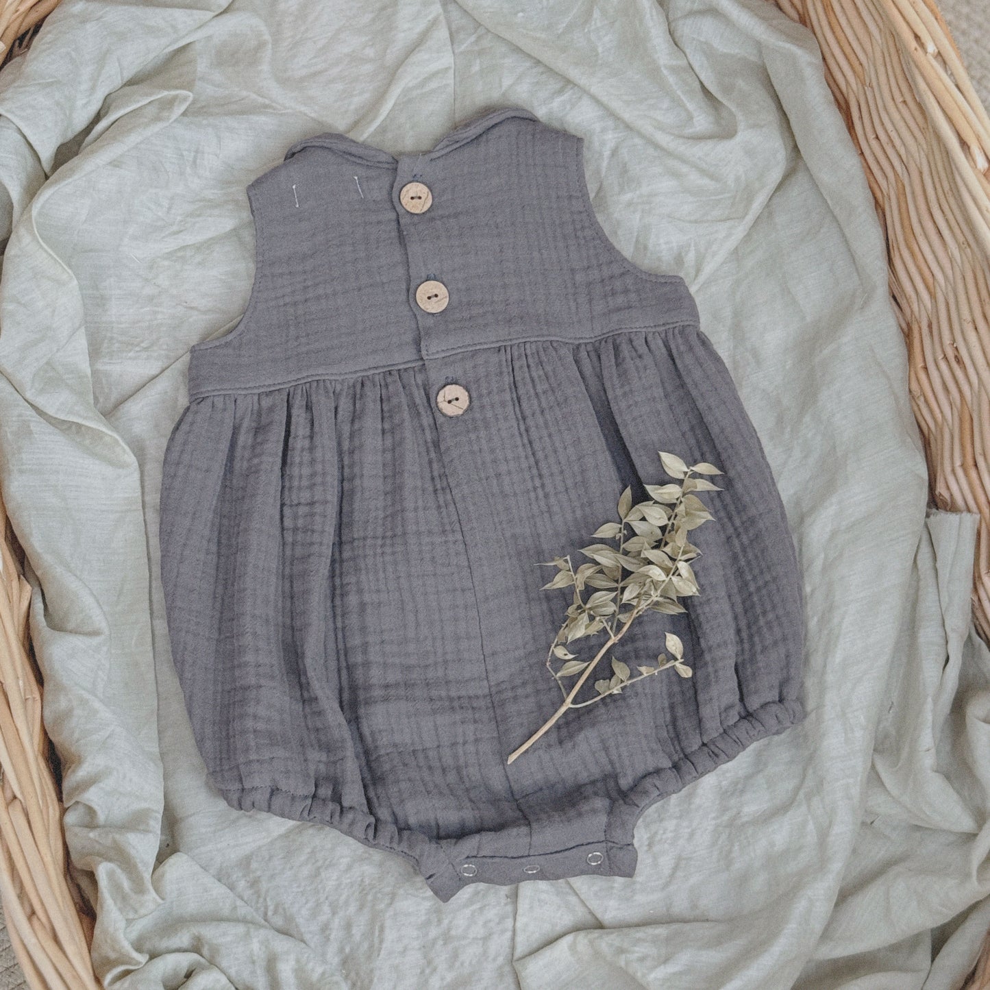3M-3Y Baby Romper with Peter Pan Collar | Triple-Layer Cotton Gauze | 10+ Colors