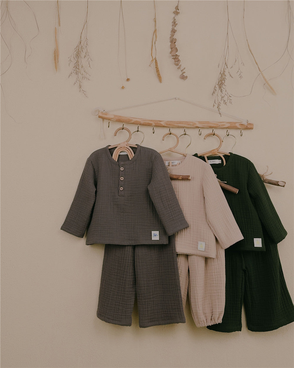 9M-6Y Baby & Toddler Boys Solid Triple Gauze Cotton Henley Top | Soft Breathable Long Sleeve Shirt